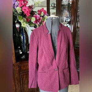 Berry Pink Single-Button Blazer